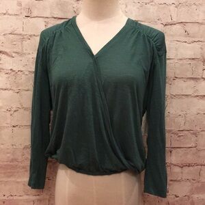 Blue Life Green Cross Drape Top Surplice V 3/4 Slv